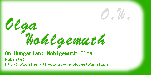 olga wohlgemuth business card